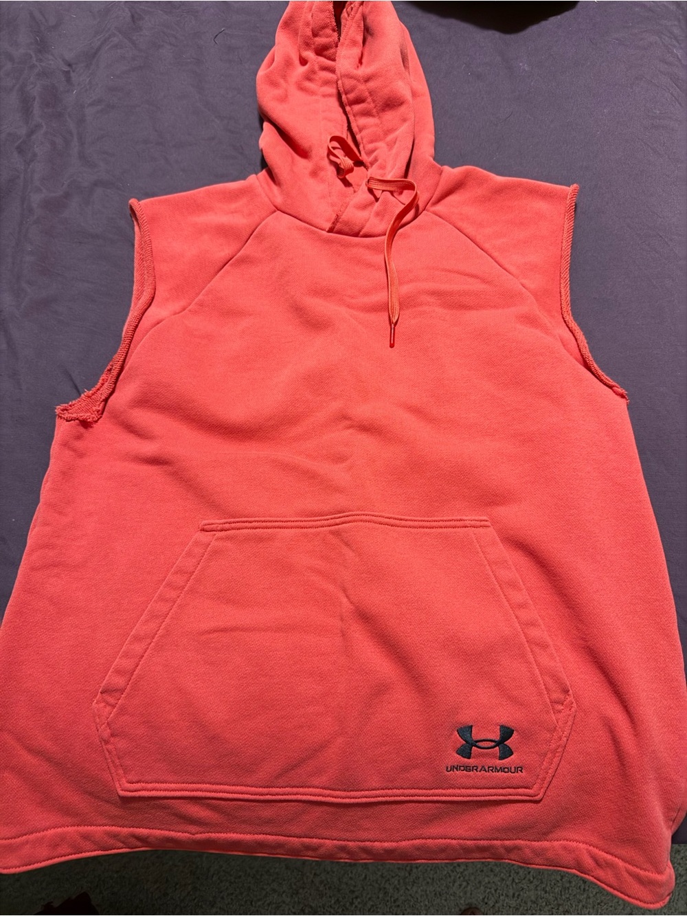 Under Armour Coral-Red Sleeveless Hoodie